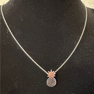 Silver Pineapple Necklace 18” Silver Tone NWT Fair Trade